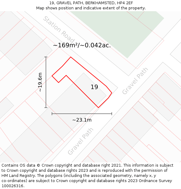 19, GRAVEL PATH, BERKHAMSTED, HP4 2EF: Plot and title map