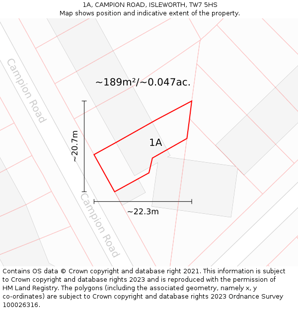 1A, CAMPION ROAD, ISLEWORTH, TW7 5HS: Plot and title map