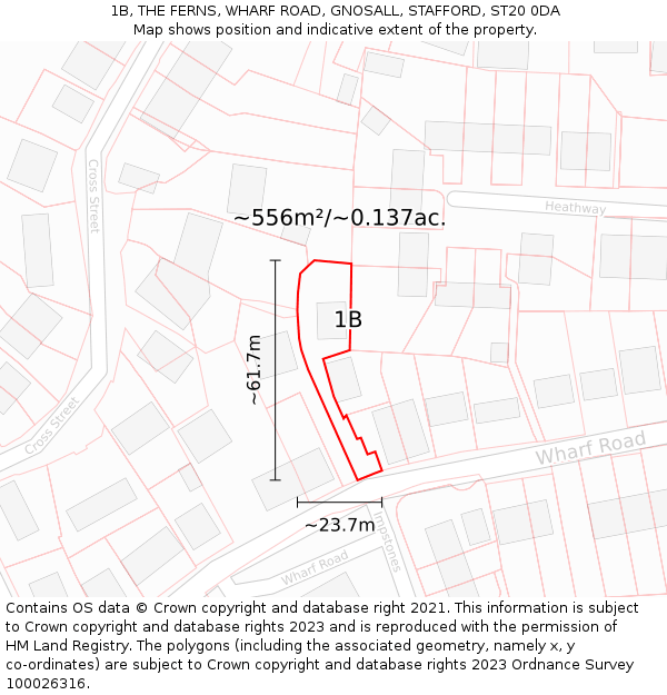 1B, THE FERNS, WHARF ROAD, GNOSALL, STAFFORD, ST20 0DA: Plot and title map