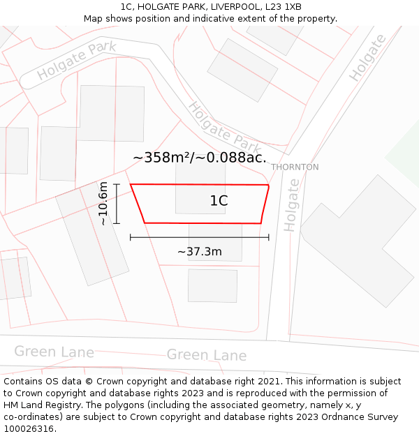 1C, HOLGATE PARK, LIVERPOOL, L23 1XB: Plot and title map