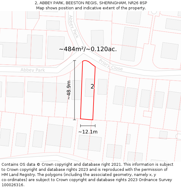 2, ABBEY PARK, BEESTON REGIS, SHERINGHAM, NR26 8SP: Plot and title map