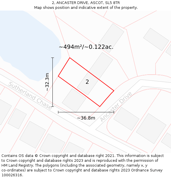 2, ANCASTER DRIVE, ASCOT, SL5 8TR: Plot and title map