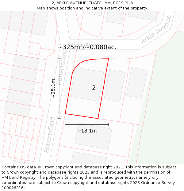 2, ARKLE AVENUE, THATCHAM, RG19 3UA: Plot and title map