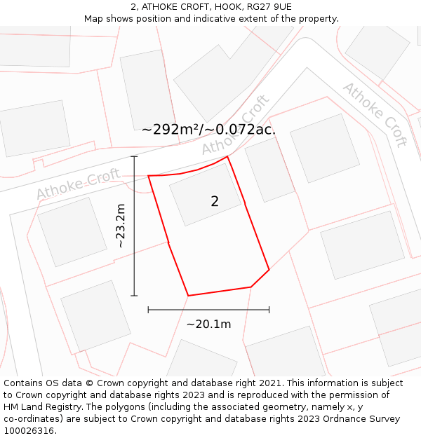 2, ATHOKE CROFT, HOOK, RG27 9UE: Plot and title map