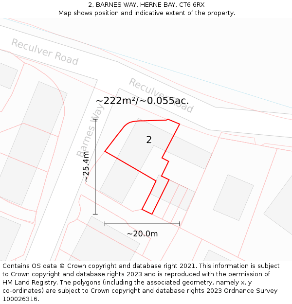 2, BARNES WAY, HERNE BAY, CT6 6RX: Plot and title map