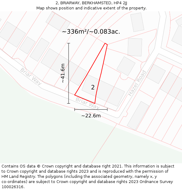 2, BRIARWAY, BERKHAMSTED, HP4 2JJ: Plot and title map