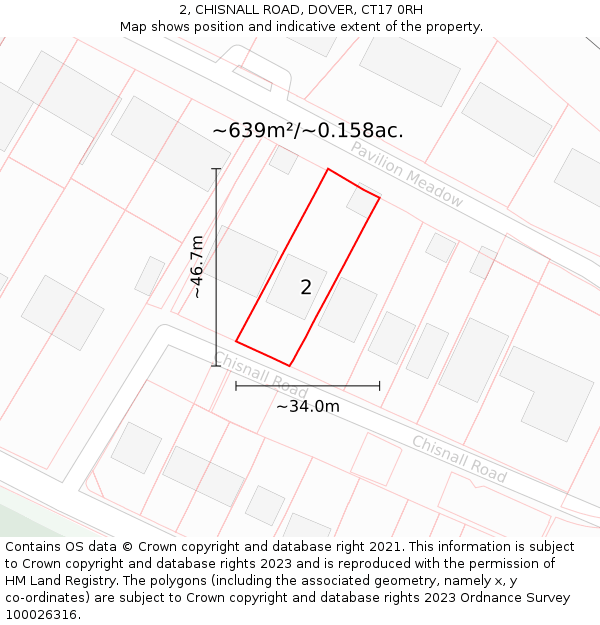 2, CHISNALL ROAD, DOVER, CT17 0RH: Plot and title map