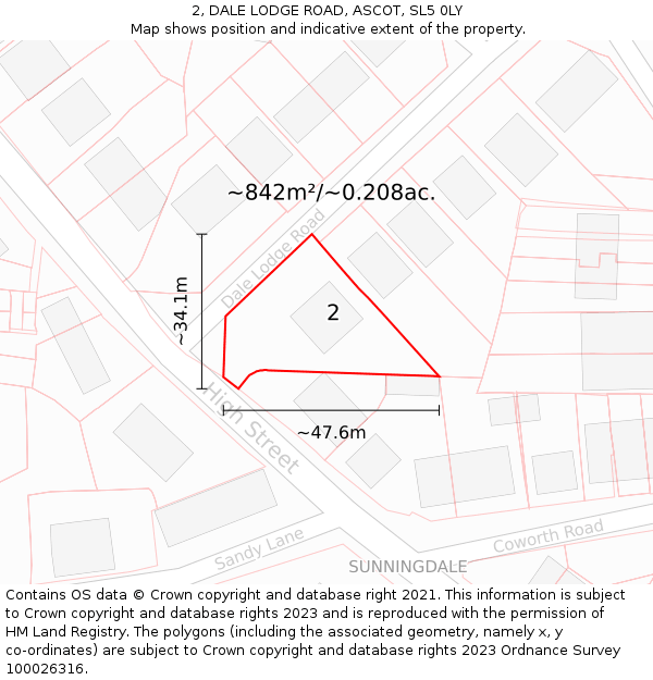 2, DALE LODGE ROAD, ASCOT, SL5 0LY: Plot and title map