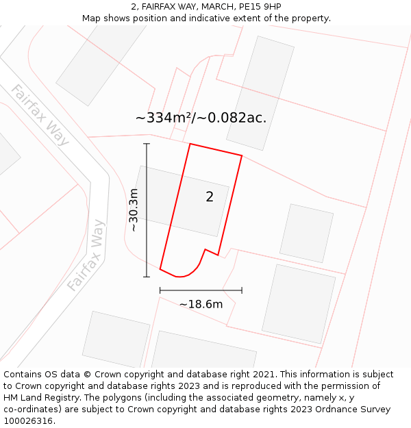 2, FAIRFAX WAY, MARCH, PE15 9HP: Plot and title map