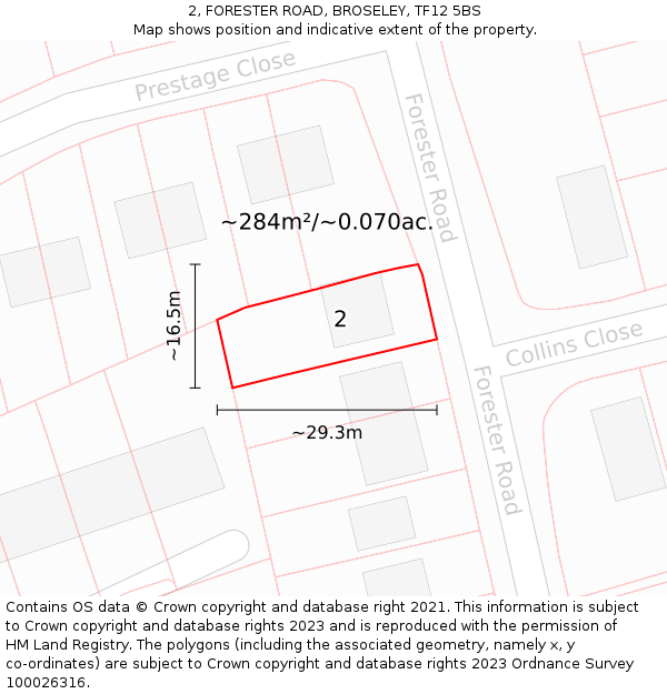 2, FORESTER ROAD, BROSELEY, TF12 5BS: Plot and title map