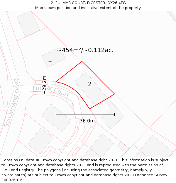 2, FULMAR COURT, BICESTER, OX26 4FG: Plot and title map