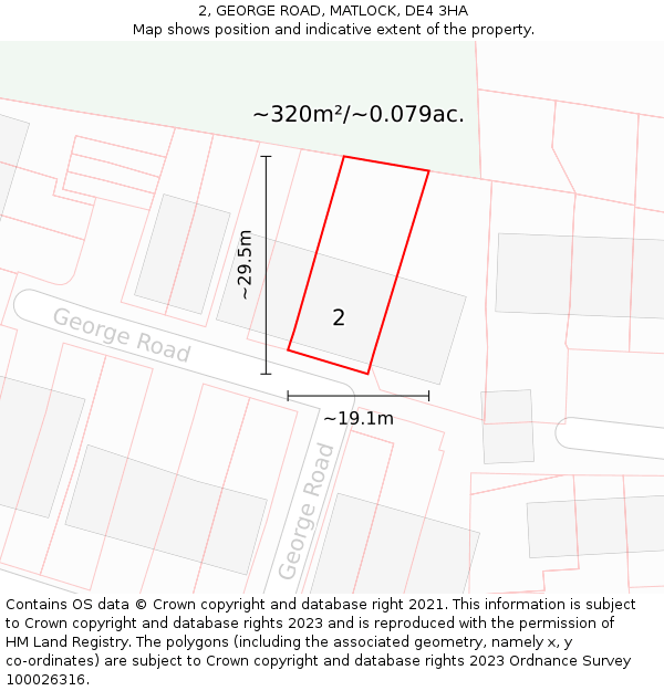 2, GEORGE ROAD, MATLOCK, DE4 3HA: Plot and title map