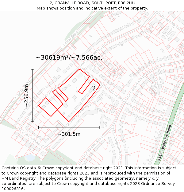 2, GRANVILLE ROAD, SOUTHPORT, PR8 2HU: Plot and title map