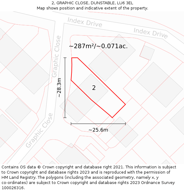 2, GRAPHIC CLOSE, DUNSTABLE, LU6 3EL: Plot and title map