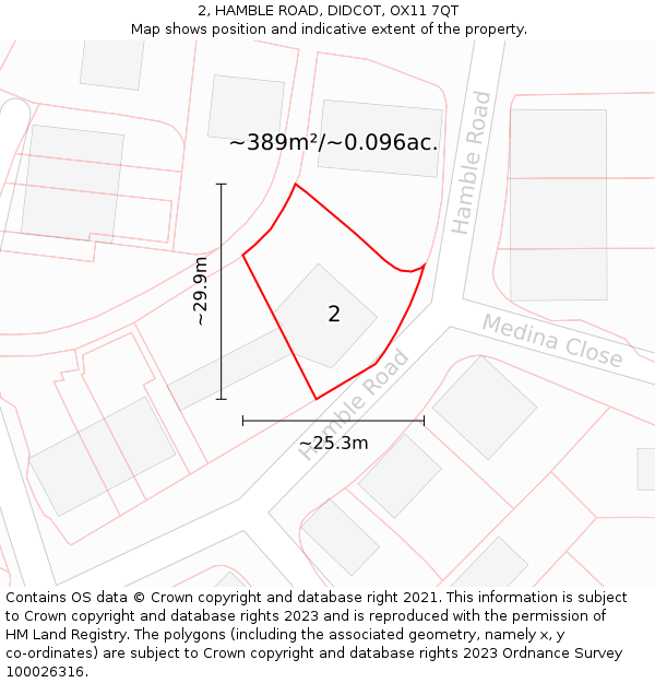 2, HAMBLE ROAD, DIDCOT, OX11 7QT: Plot and title map