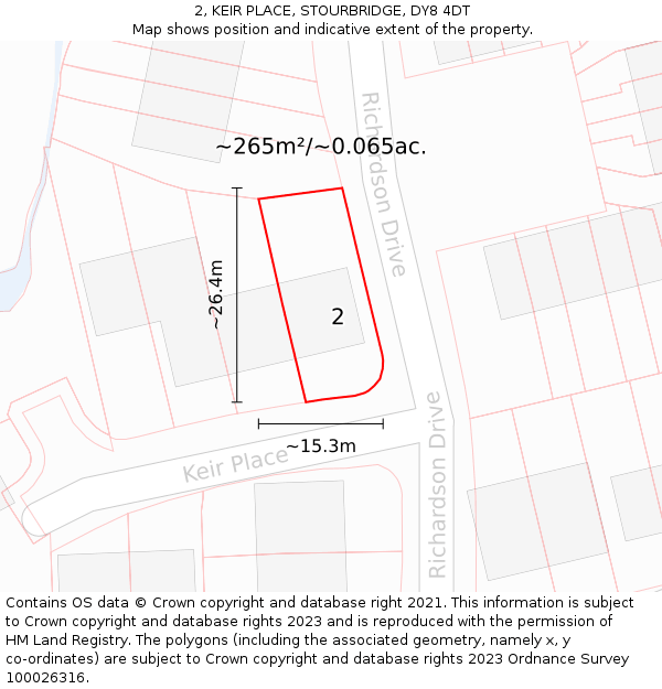 2, KEIR PLACE, STOURBRIDGE, DY8 4DT: Plot and title map