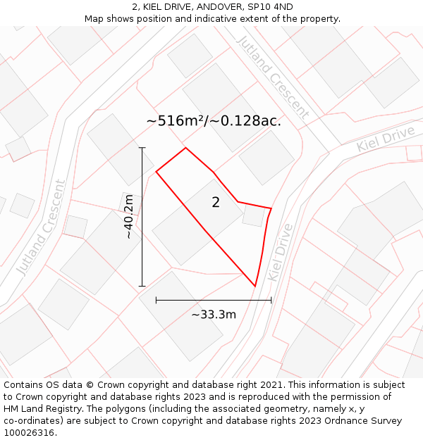 2, KIEL DRIVE, ANDOVER, SP10 4ND: Plot and title map