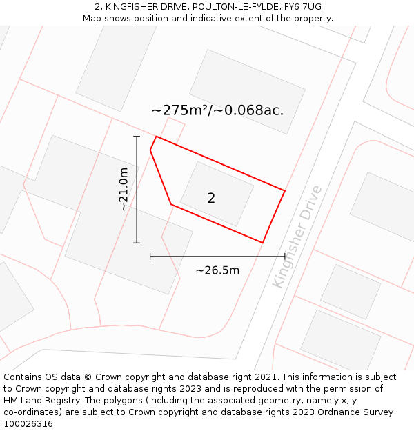 2, KINGFISHER DRIVE, POULTON-LE-FYLDE, FY6 7UG: Plot and title map