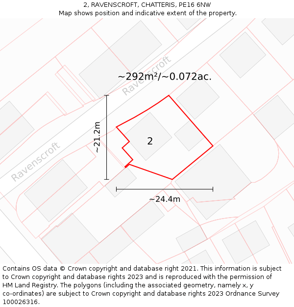 2, RAVENSCROFT, CHATTERIS, PE16 6NW: Plot and title map
