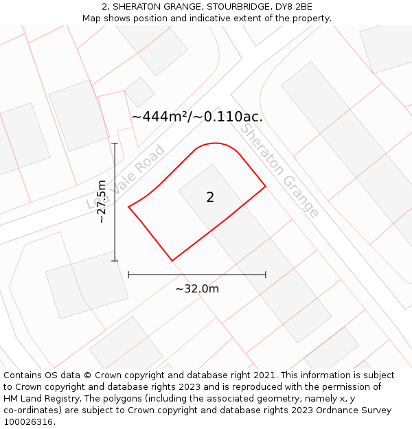 2, SHERATON GRANGE, STOURBRIDGE, DY8 2BE: Plot and title map