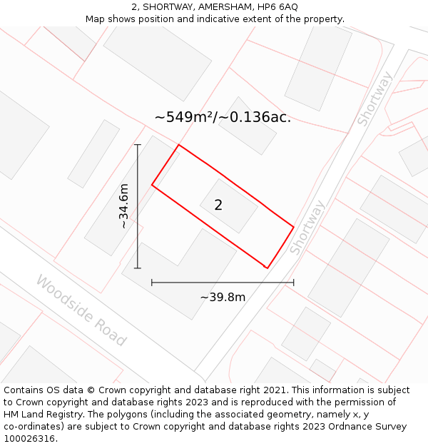 2, SHORTWAY, AMERSHAM, HP6 6AQ: Plot and title map