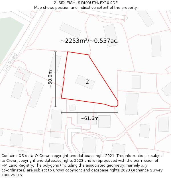 2, SIDLEIGH, SIDMOUTH, EX10 9DE: Plot and title map