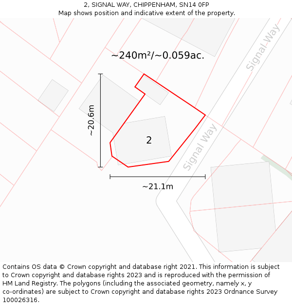 2, SIGNAL WAY, CHIPPENHAM, SN14 0FP: Plot and title map