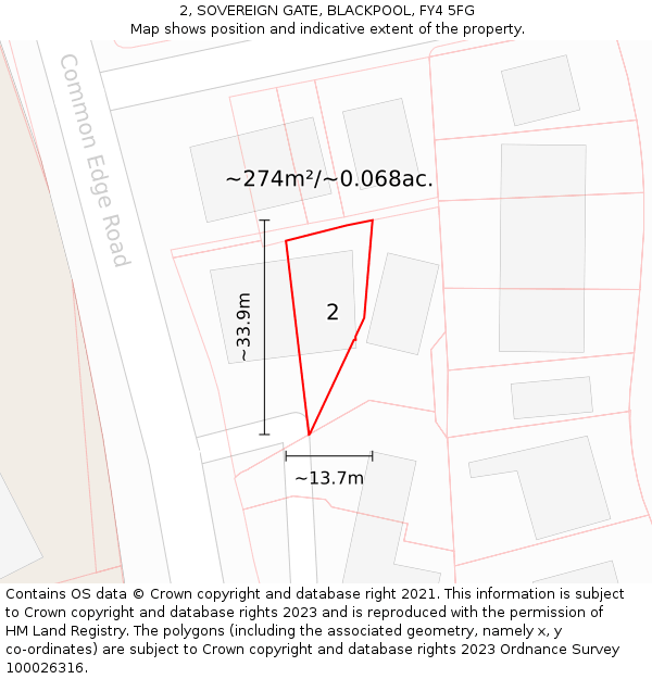 2, SOVEREIGN GATE, BLACKPOOL, FY4 5FG: Plot and title map