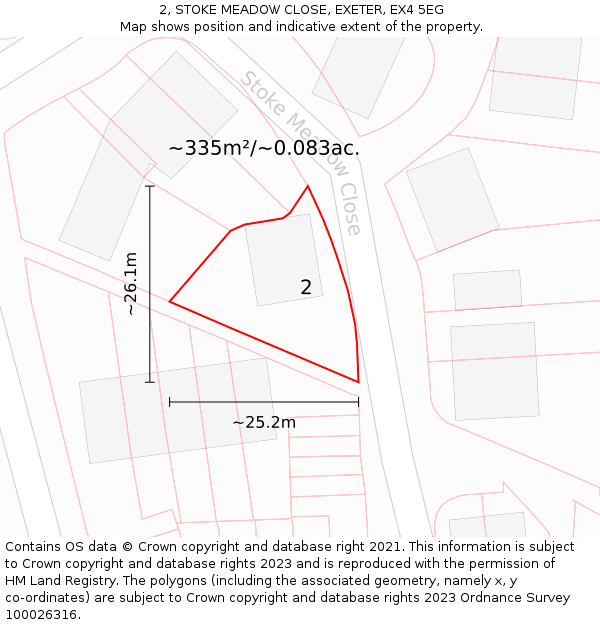 2, STOKE MEADOW CLOSE, EXETER, EX4 5EG: Plot and title map