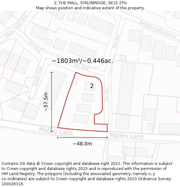 2, THE MALL, STALYBRIDGE, SK15 2TN: Plot and title map