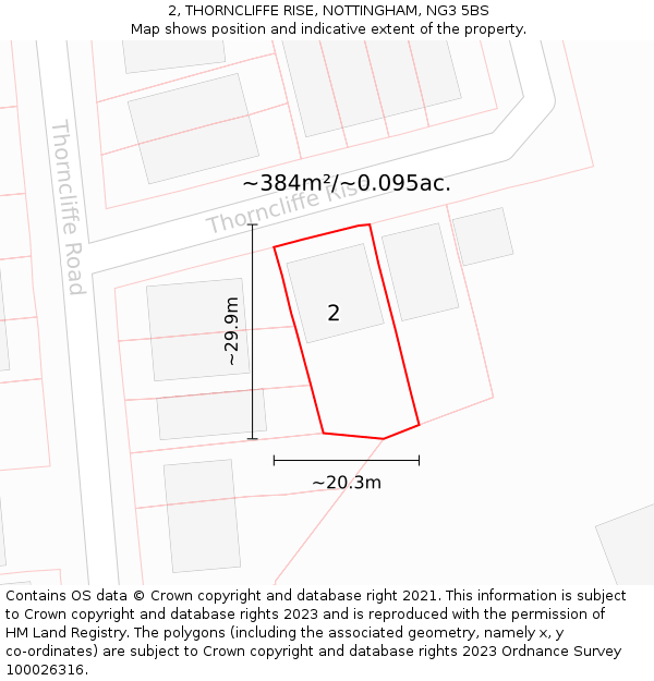 2, THORNCLIFFE RISE, NOTTINGHAM, NG3 5BS: Plot and title map