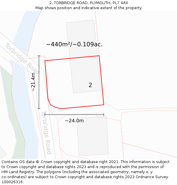 2, TORBRIDGE ROAD, PLYMOUTH, PL7 4AX: Plot and title map