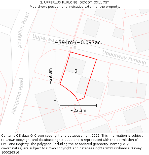 2, UPPERWAY FURLONG, DIDCOT, OX11 7ST: Plot and title map