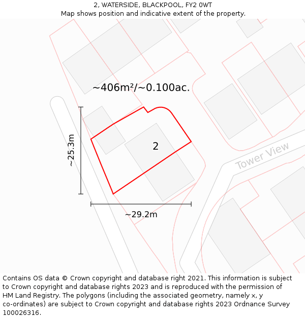 2, WATERSIDE, BLACKPOOL, FY2 0WT: Plot and title map