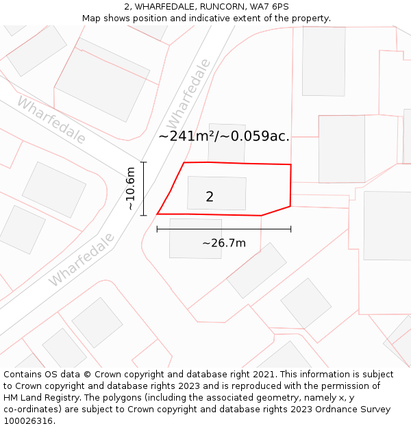 2, WHARFEDALE, RUNCORN, WA7 6PS: Plot and title map
