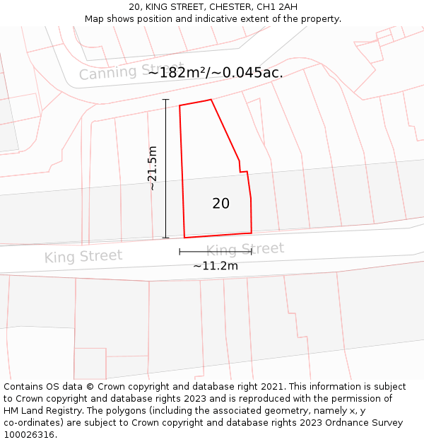 20, KING STREET, CHESTER, CH1 2AH: Plot and title map