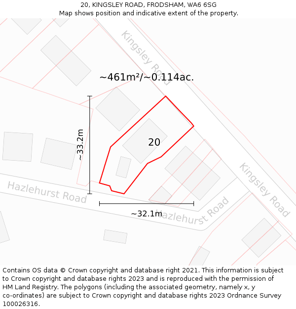 20, KINGSLEY ROAD, FRODSHAM, WA6 6SG: Plot and title map