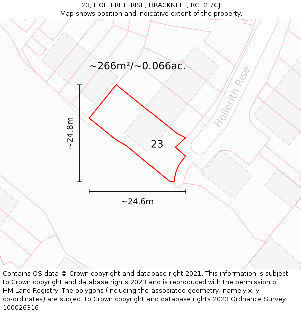 23, HOLLERITH RISE, BRACKNELL, RG12 7GJ: Plot and title map