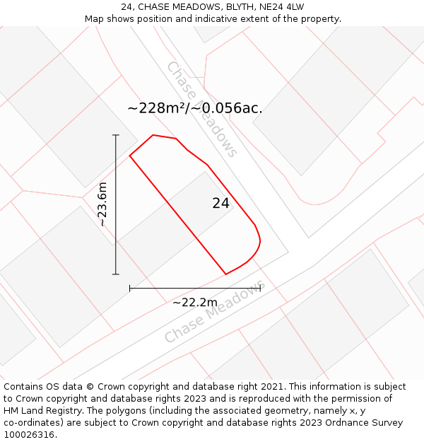 24, CHASE MEADOWS, BLYTH, NE24 4LW: Plot and title map