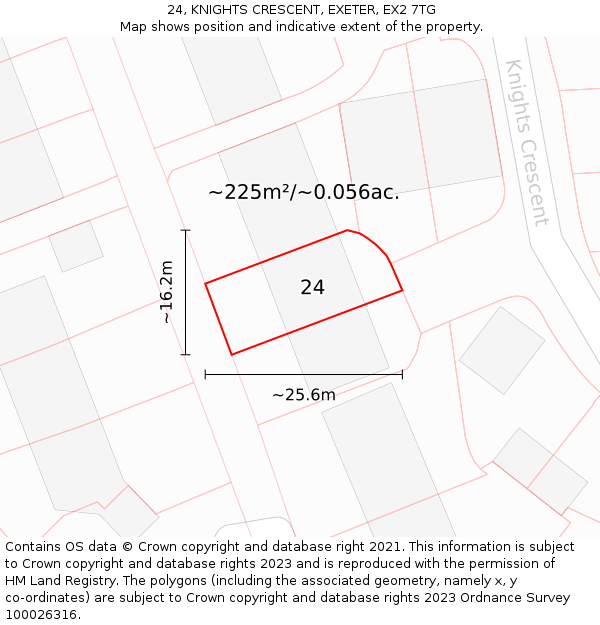 24, KNIGHTS CRESCENT, EXETER, EX2 7TG: Plot and title map