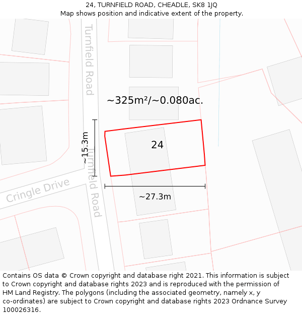 24, TURNFIELD ROAD, CHEADLE, SK8 1JQ: Plot and title map