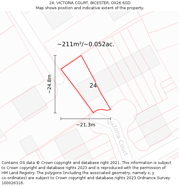 24, VICTORIA COURT, BICESTER, OX26 6GD: Plot and title map