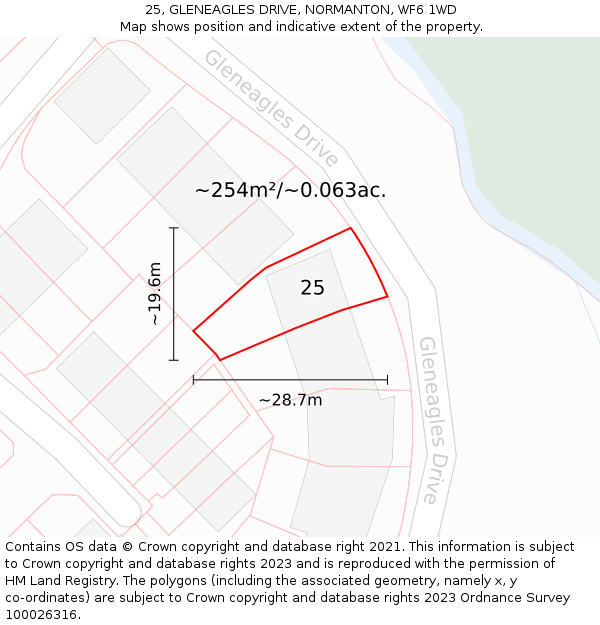 25, GLENEAGLES DRIVE, NORMANTON, WF6 1WD: Plot and title map