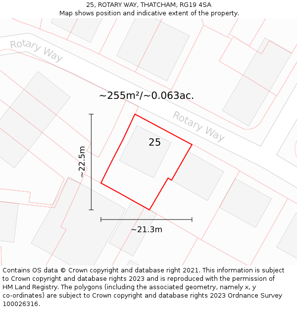 25, ROTARY WAY, THATCHAM, RG19 4SA: Plot and title map