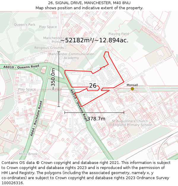 26, SIGNAL DRIVE, MANCHESTER, M40 8NU: Plot and title map