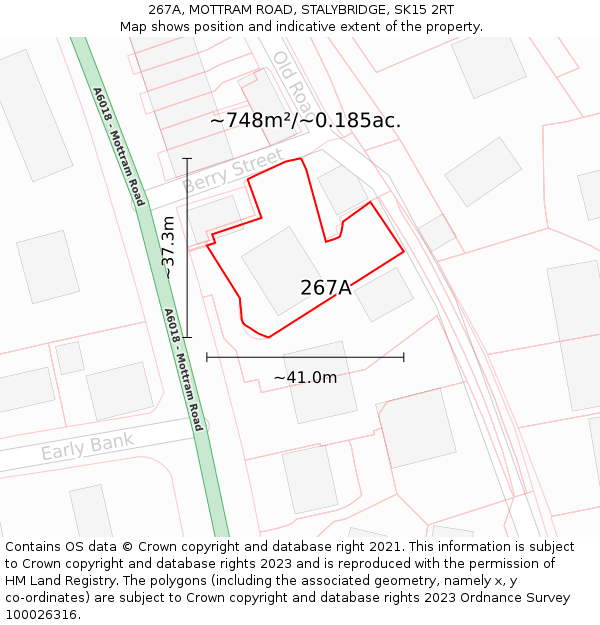 267A, MOTTRAM ROAD, STALYBRIDGE, SK15 2RT: Plot and title map