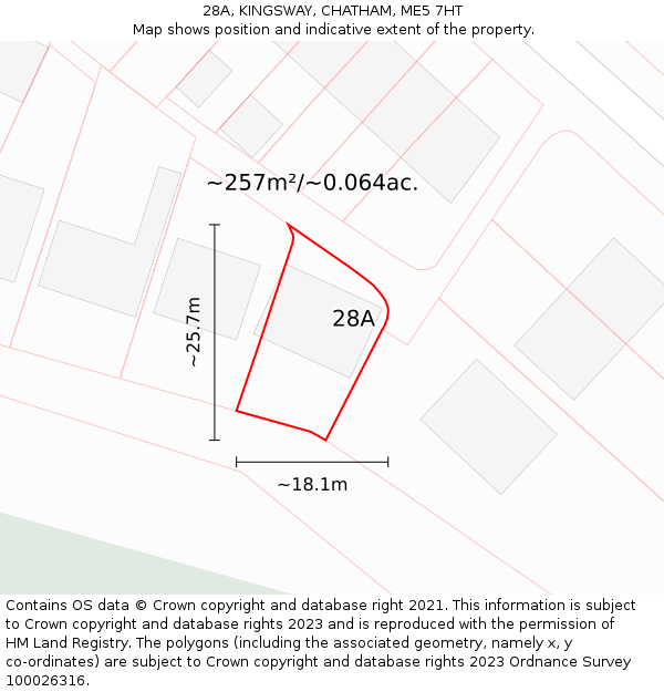 28A, KINGSWAY, CHATHAM, ME5 7HT: Plot and title map