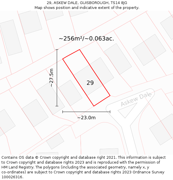 29, ASKEW DALE, GUISBOROUGH, TS14 8JG: Plot and title map