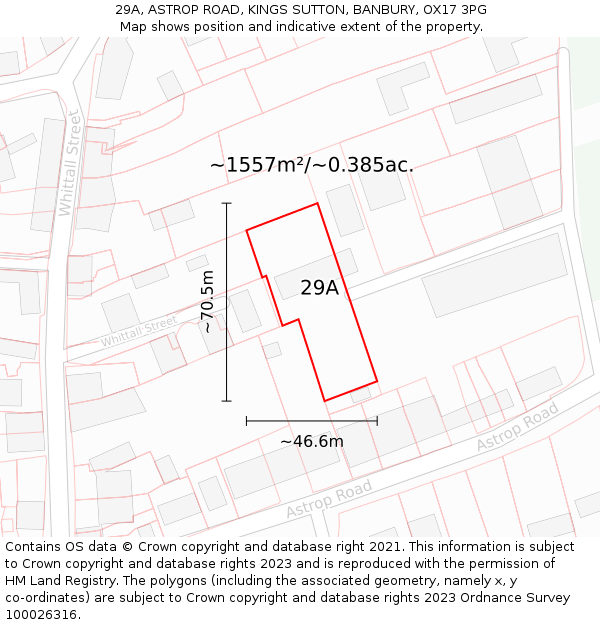 29A, ASTROP ROAD, KINGS SUTTON, BANBURY, OX17 3PG: Plot and title map