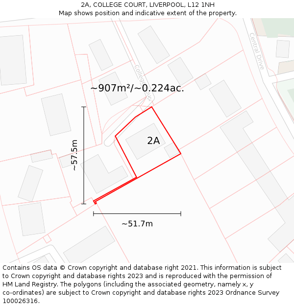 2A, COLLEGE COURT, LIVERPOOL, L12 1NH: Plot and title map